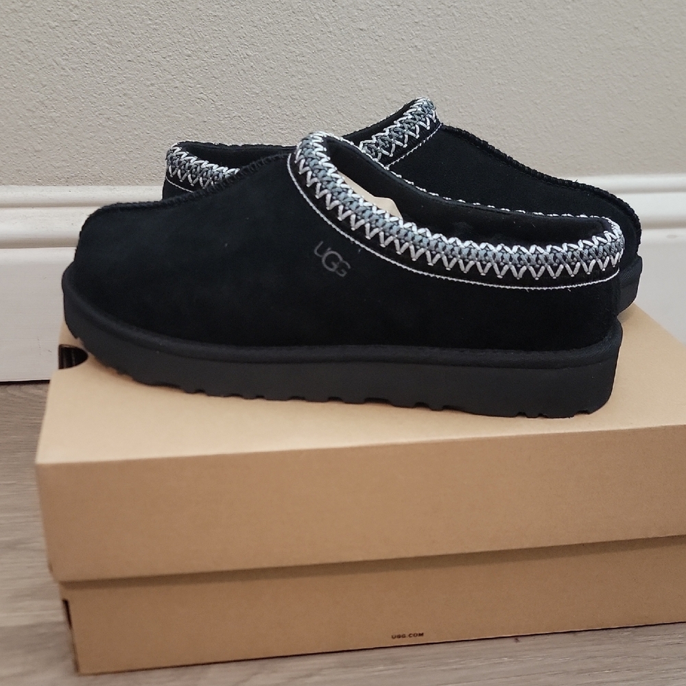 UGG Black Suede Slip-On Shoes